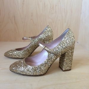 Kate Spade BRAND NEW Gold Glitter Pump Mary Jane